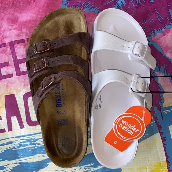 *NEW* White Rubber 2 Strap Summer Sandals 7.5-8-8.5 / 38.5 EU - Picture 9 of 16
